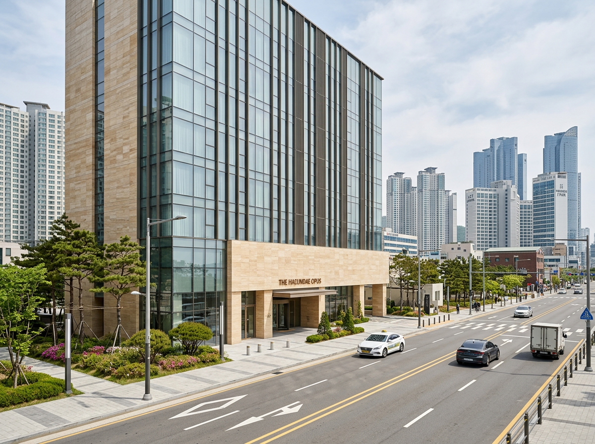 Contemporary business hotel in a coastal city district